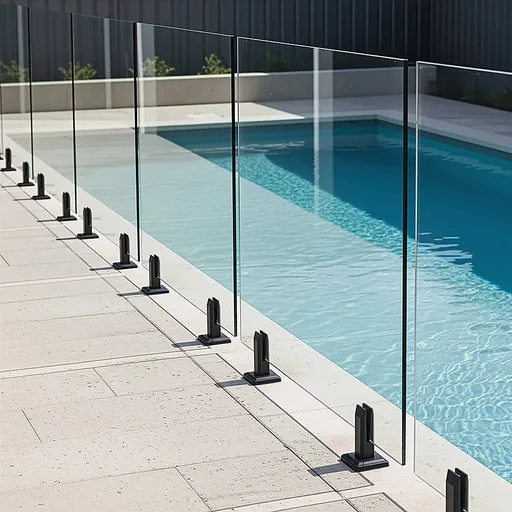 Balustrade Black Glass Clamp 304 Stainless Spigot Pool Fencing Fence