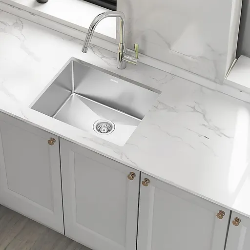 600x450mm Handmade 1.5mm 16 Gauge Stainless Steel Kitchen Laundry Sink with Waste