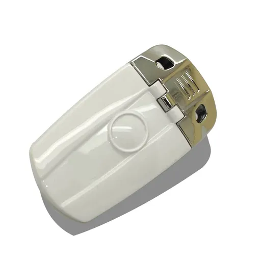 Car Jazz BMW Key Case ABS Shell White shell distribution silver plated head cover