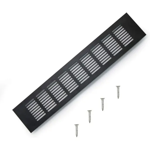 Mesh of Aeration in Aluminum a Encastrer Black, Mesh of Ventilation Angulaire for the of Placards and of Chambres, 400 mm