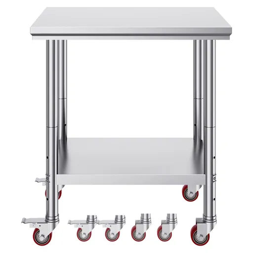 Stainless Steel Work Table Heavy Duty Prep Table 24 x 30 with Wheels