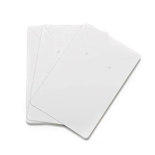 40pcs Jewellery Display Cards Necklace Earring Holder Kraft Paper 6x9cm - White