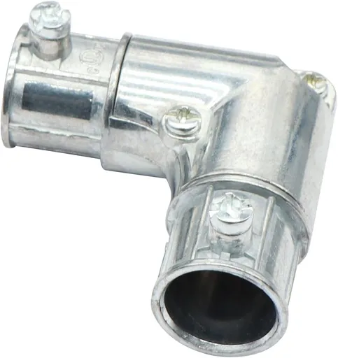 Xadnitu 10 Pieces 1/2" EMT to EMT 90 Degree Connector, Inside Corner Pulling Elbows, Metallic Die-Cast Capped Coupling Conduit Fitting for Factory, Garden Pipes