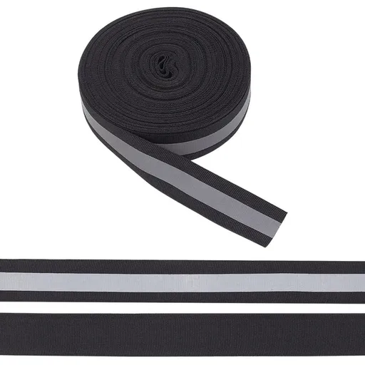 1 Roll Reflective Ribbon Sew On Tape High Visibility Nylon Silver Florescent Safety Webbing for Warning Safety Trim Deco on Vest Belt Jacket Bag Pants Shoes Pet (Green, 2in x 164ft)