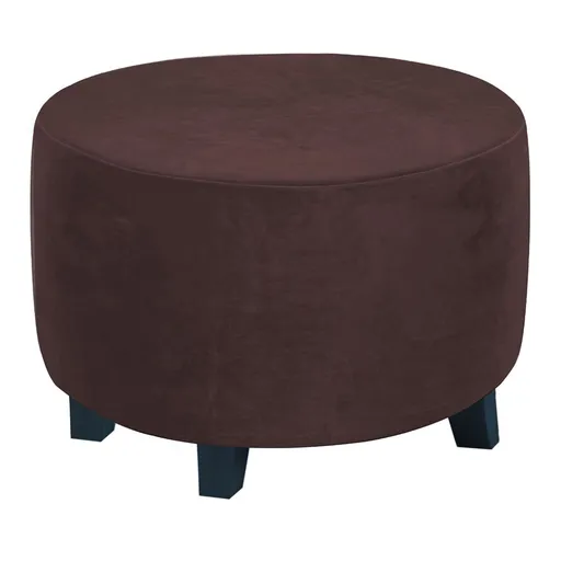 Velvet Round Covers Footstool Protector Covers Storage Stool Covers Stretch with Elastic Bottom, Feature Velvet Fabric (small, brown)