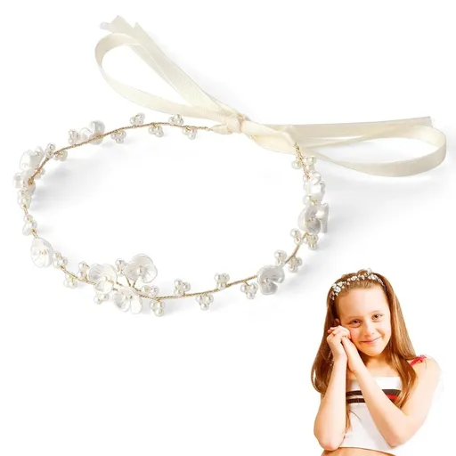 Flower Girl Headdress Princess Crown Flower Girl Hair Dress Pearl Hair Dress Flower Girl Headdress Bride Hair Dress Birthday, Party, Photography, Wedding