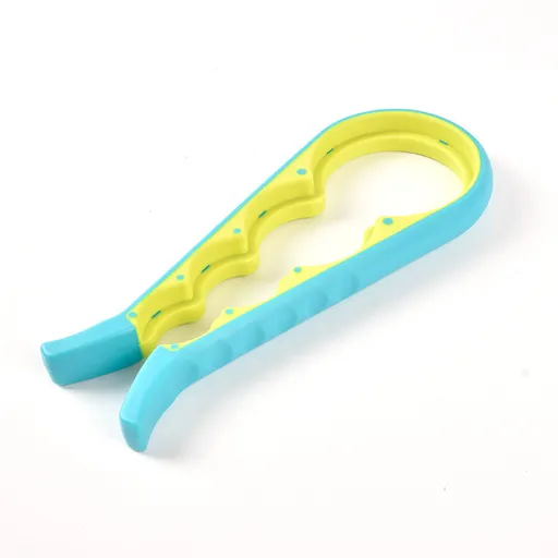 Multi-Function Jar and Bottle Opener, Non-Slip Kitchen Grip Tool for Twist Lids, Caps and Tabs, Blue