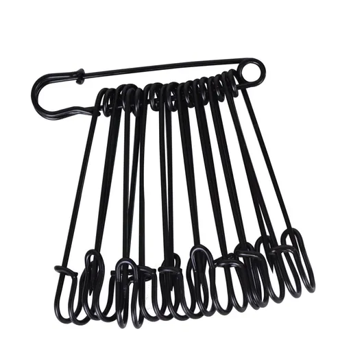 50 Pcs Safety Pins Heavy Duty Large Safety Pins Steel (Black)