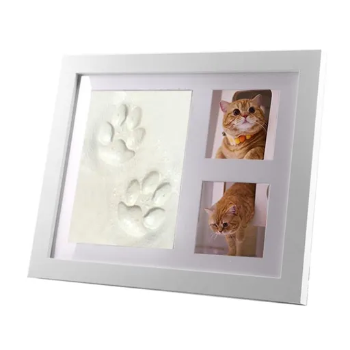 Clay Hand-Footprint and Pet Paw-Print Keepsake Frame Kit - White