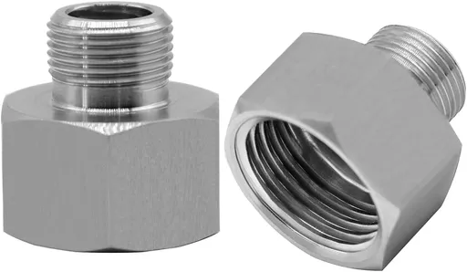 Stainless Water Line Adapter 1/2 NPT Female to 3/8 Male Reducer Hose Pipe Compression Fitting Kitchen Bathroom Faucet Supply Hose Stop Valve Adapter Pipe Connector (Pack of 2)