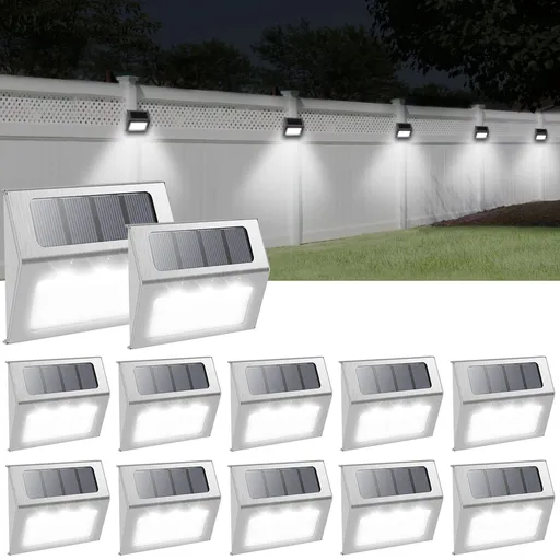 12pc Solar Lights for Outside, Solar Deck Lights Outdoor, Waterproof Fence Solar Lights for Fence, Patio, Garden, Pathway