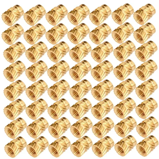 Brass Threaded Insert Nuts Set for 3D Printing, Wood, and Injection Molding - Knurled Copper Embedment Inserts