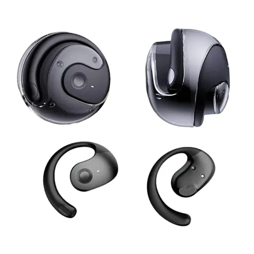 Open Ear Wireless Headphones Earphones Bluetooth 5.4 On Ear Sport Gym Earbuds-Black