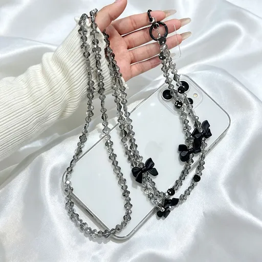 Hand‑Woven Halter Phone Lanyard | Christmas Outfit Decor Gift | Niche Floral Crossbody Phone Charm