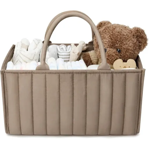 Baby Diaper Storage Basket, Large Capacity Breathable Water Resistant, for Home and Travel Use, Brown