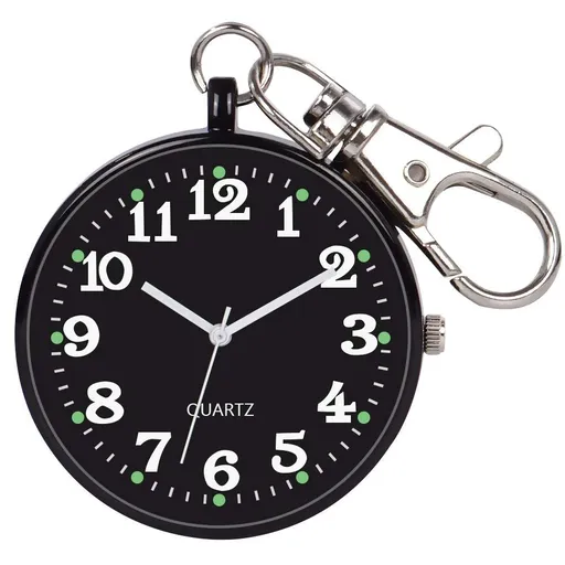 Minimalist Ultra Thin Open Face Quartz Pocket Watch with Key Buckle Unisex Portable Unisex Pocket Watch