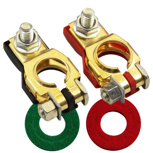 Battery Terminals Set W/ M8 Nut, Compatible for Nissan Altima Murano Pathfinder Maxima Quest Rogue Titan Versa etc, 243407F000 and 243407F001 (1 Pair)