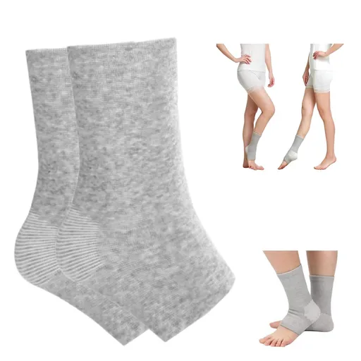 Bamboo Compression Socks, Bamboo Anti Fatigue Socks, Neuropathy Pain Relief At Bedtime,Ankle Swelling, for Sport Arthritis Pain Relief, Promote Blood Circulation, One Size Tall, Grey