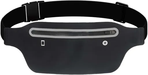 Slim running belt - running waist pack - running belt suitable for carrying a mobile phone - waist pack suitable for jogging - walking - travel wallet - running gift - gear - accessories (black)