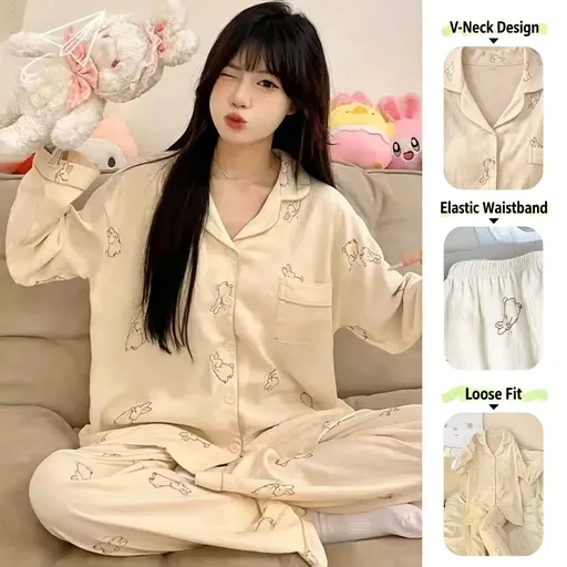 Cloud Cotton C324.21 Size XL | Plus Size Cloud Cotton Pajamas | Christmas Airy Girly Gift | Plus Size Friendly Breathable Loungewear