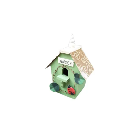 Bird House Model Wooden Adornment Pendant Outdoor Decor Birdcage Decor Out Door Decor Rustic Home Decoration Decorative