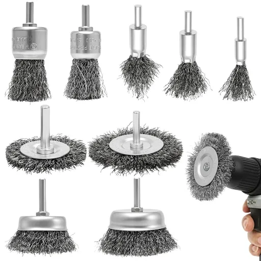 Wire Brush for Drill Set, 1/4 Inch Solid Quick Change Shank, High Work Efficiency, for Rust Removing Old Paint Stripping