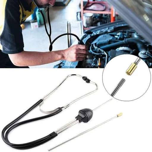 Automotive Engine Stethoscope Noise Diagnostic Tool for Cylinder Sound Detection Stainless Steel Lightweight Portable Design