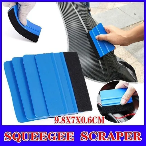 Car Wrapping Vinyl Squeegee Scraper Tool Soft Felt Edge 9.8x7x9.6cm Blue