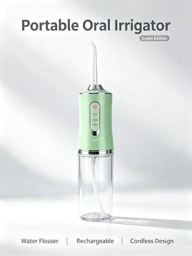 Electroplated Electric Water Flosser, Rechargeable Portable Teeth Cleaner, A8 Pink Electroplated Model With 4 Nozzles, Attractive Home Dental Gear