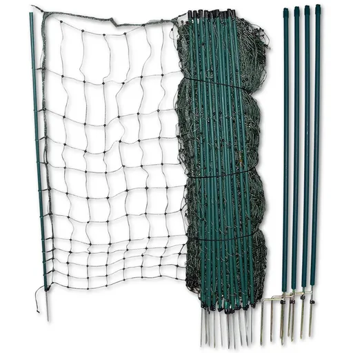 Electric Chicken Netting 60m x 115cm Green Double Prong Poultry Mesh Fence