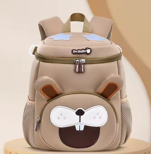 Khaki Rabbit Cute Animal Kids Backpack - Lightweight Toddler School Bag - Soft 3D Cartoon Daypack for Kindergarten & Childcare- Boys Girls Ages 1-3