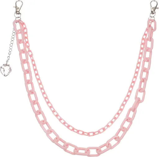 Strawberry Punk Pants Chain for Women and Men, Jeans Chain Trousers Chain Anti-Theft Belt Wallet Chain Waist Chains with Lobster Clasps for Hip Hop Accessories (Pink)