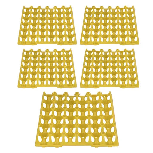 5PCS Plastic Egg Flats 30 Cell Egg Crates Holder Tray for Storage Transportation Home Farm SuppliesYellow