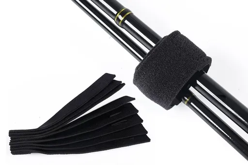10Pcs Fishing Rod Straps Fishing Rod Clips for Casting Spinning Fly Rods - Black
