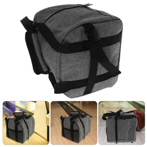 Single Ball Bowling Bag 1Pcs Grey Polyester with Ball Protection Feature for .7x8.7x8.7in