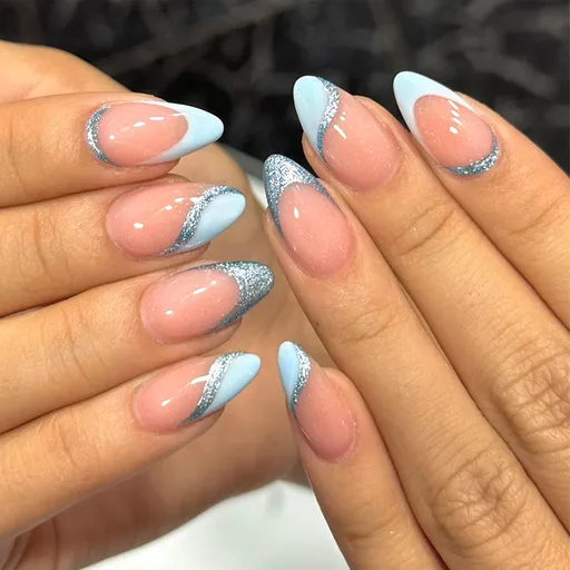 Press-On Nails Elegant Stiletto Shape 24 Piece Light Pink