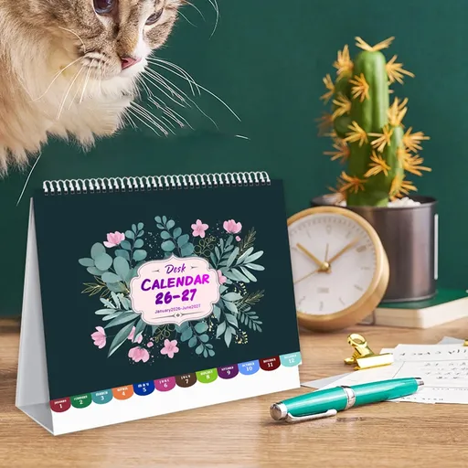 2026 Desk Calendar - 8x10 inch Desk Calendar 2026-2027, 12 Months Desk Calendar Runs From January 2026 To December 2026, Exquisite Desk Calendar 2026 V