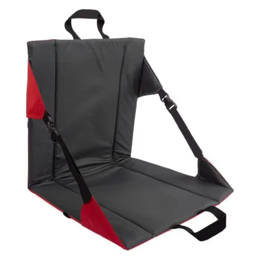 Portable Folding Stadium Seat Cushion with Back Support Lightweight Outdoor Chair for Camping Concerts Hiking Beach Bleachers Grey and Red