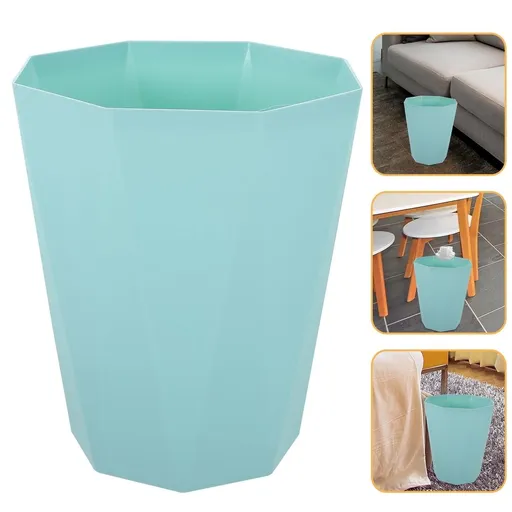 Home Rubbish Bin Green Plastic Waste Bucket Ideal for Bathroom Bedroom Kitchen