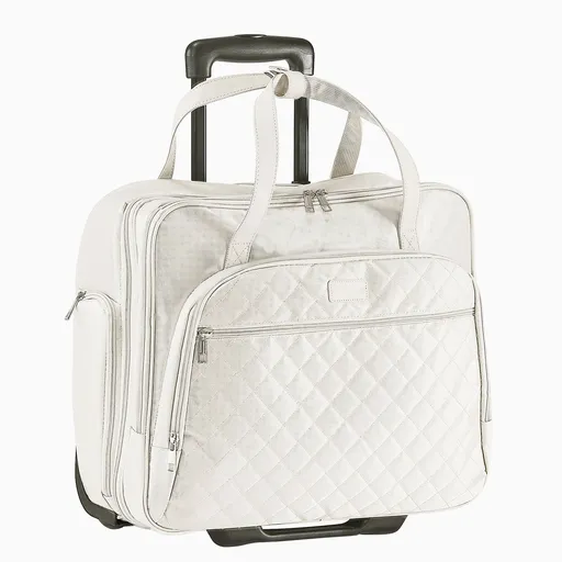 Rolling Laptop Bag, Fits Up to 15.6 Inch Laptop, Wheeled Briefcase, Roller Computer Tote Bag with 2 Fixed Wheels & Telescoping Handle, Laptop Case for Work Travel Business Office, Women Men