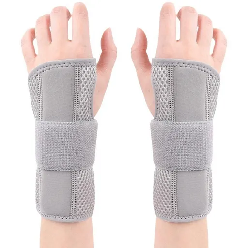 1Pair Carpal Tunnel Wrist Brace Carpal Tunnel Splint Arthritis Pain and Support For Sprained Relief Night Work - Gray & M
