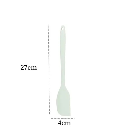 Green Large size One-Piece Silicone Spatula with Metal Core - Heat Resistant to 230C Food Grade Baking Scraper for Mixing, Frosting and Non-Stick Cookware