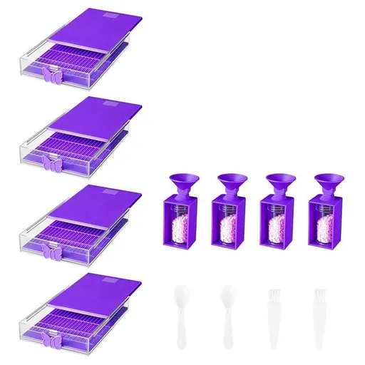 12-Pack Trabricks Stackable Diamond Art Trays with Lids, Diamond-Painting Art Kits for Adult for DIY Art Craft B