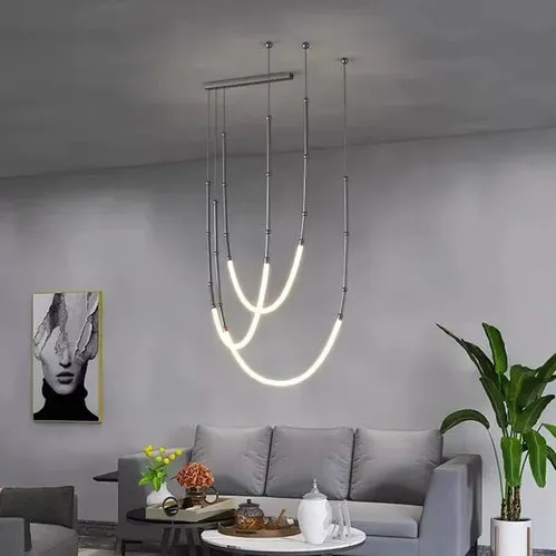 BAMDECOR Minimalistic Retro LED Minimalism Designer Lustre Hanging Lamps Slender-Shape LED Pendant Light (Black)