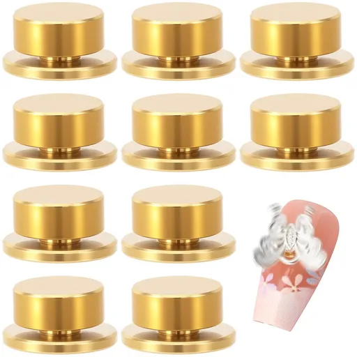 10pcs Rotating Nail Charms, 3D Nail Art Rotating Charms Bearing, Spinning Bearing Tools Accessories for Women Nail Decoration Crafting- Gold
