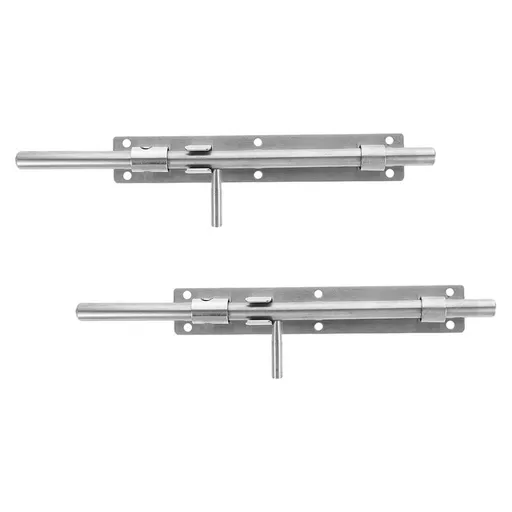 2-Pack Heavy Duty Stainless Steel Bolt Locks for Wooden Gates, Fences, and Doors - Security Latches Hardware