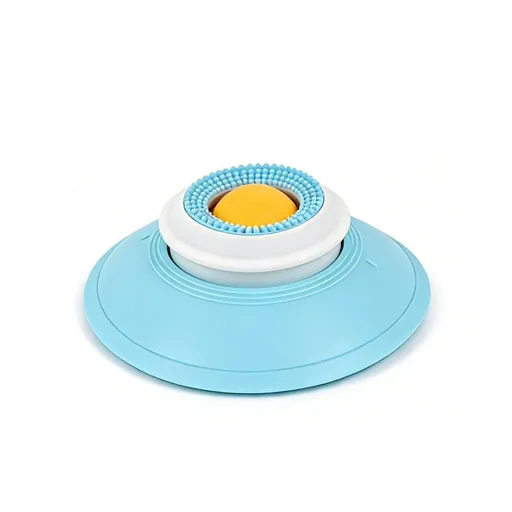 Interactive Cat and Dog Slow Feeder Lick Mat with Suction Cup, Rotating Treat Ball Puzzle Toy for Boredom Relief, Stress Reduction, and Tongue Cleaning – Perfect for Yogurt, Puree, and Semi-Liquid Treats (Yellow)