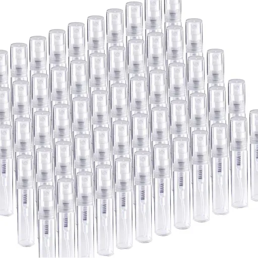 60 Pack 3ml Mini Spray Bottle, Clear Plastic Empty Cute Perume Atomizer Bottle or Cleaning, Travel, Essential Oils, Perume.