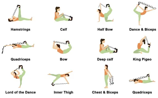 Yoga leg and foot stretches, calf and foot stretchers, fascia stretchers and plantar fasciitis stretchers for plantar fasciitis