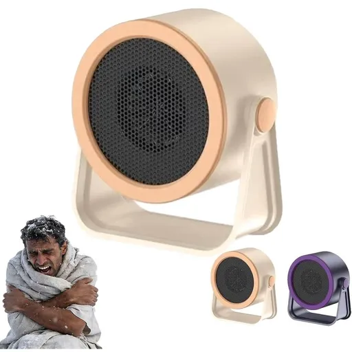 Heater Outdoor & Desktop Portable Heater, Portable Heate, Quiet Fast Heaters with 90° Adjustable Angle, Under Desk Warm Air Blower for Camping Office.
